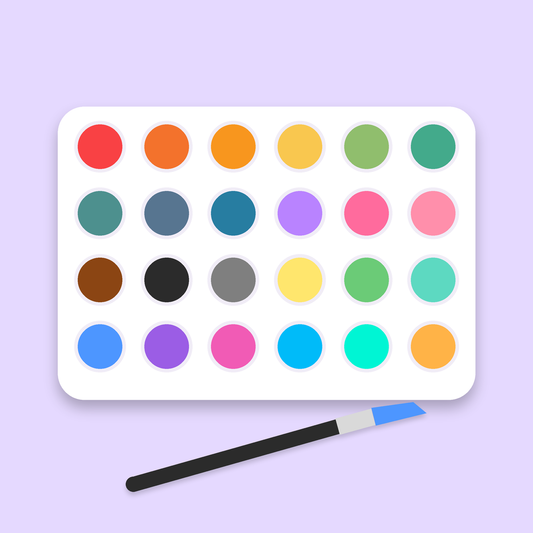 Watercolour Paint Palette, 24 Colours